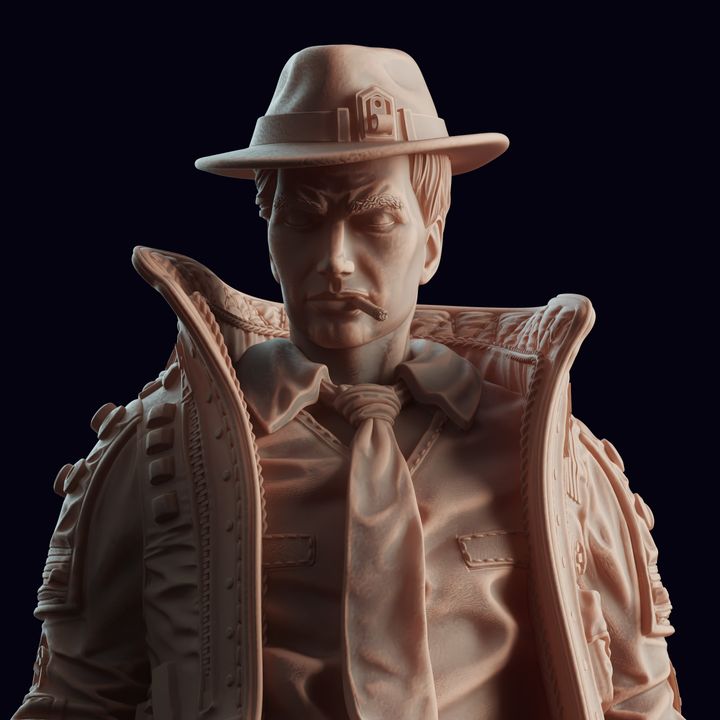 3D Printable Cyberpunk Neo-Noire Detective - Vincent